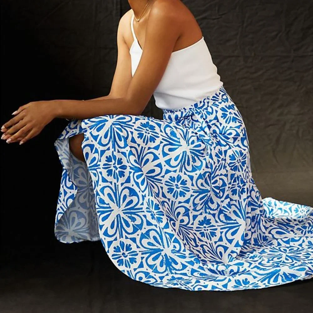 COPY - Anthropologie Hutch Printed Wrap Maxi Skirt XL new with tag - Picture 3 of 8